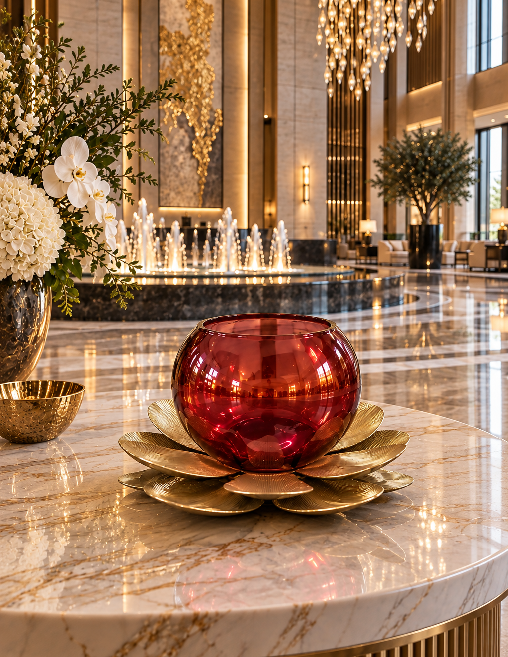 Lotus Glass Candle Holder
